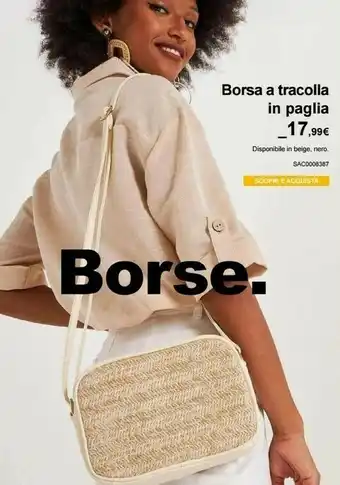 Borsa A Tracolla In Paglia