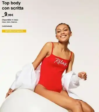Terranova Top Body Con Scritta offerta
