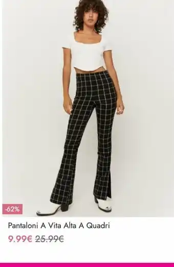 Pantaloni a vita alta a quadri