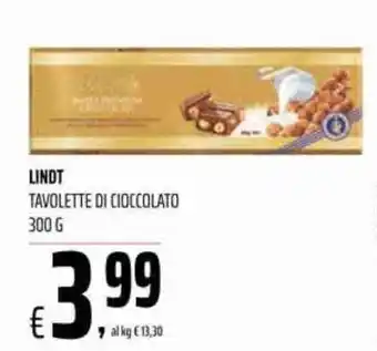 Coop Lindt Tavolette di Cioccolato 300 g offerta
