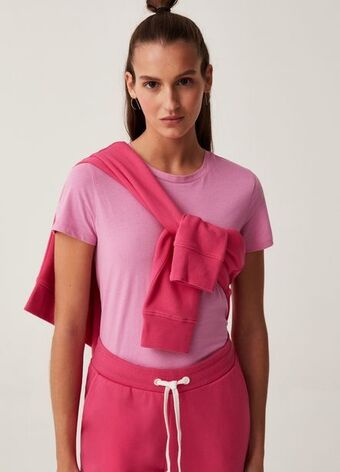 T-shirt girocollo in cotone