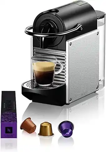 Amazon Nespresso pixie en124.s, macchina da caffè di de'longhi, sistema capsule nespresso, serbatoio acqua 0.7l, silver offerta