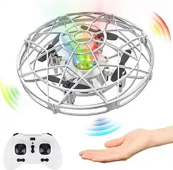 Baztoy mini ufo drone, elicottero rc e controllo manuale con luce led aereo giocattolo volante per bambini 3 4 5 6 7 8 ann...