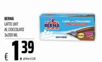 Coop Berna Latte UHT Al Cioccolato 3x200 ml offerta