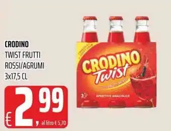 Coop Crodino Twist Frutti Rossi/Agrumi 3x17,5 cl offerta