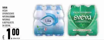 Coop Sveva Acqua Effervescente Naturale/Lilia Naturale 6 Bottigliette da 500 ml offerta