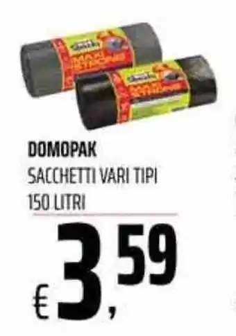Coop Domopak Sacchetti vari tipi 150 litri offerta