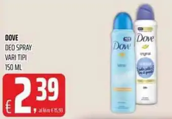 Coop Dove Deo Spray vari tipi 150 ml offerta