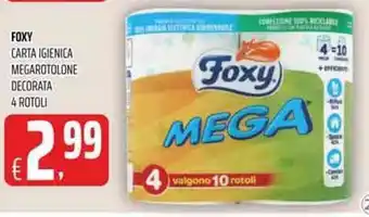 Coop Foxy Carta Igienica Megarotolone Decorata 4 Rotoli offerta