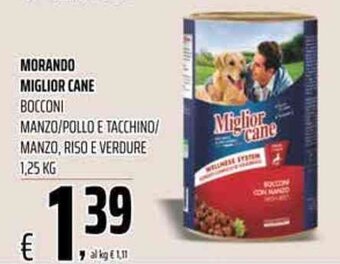 Coop Morando Miglior Cane Bocconi Manzo/Pollo e Tacchino/Manzo, Riso e Verdure 1,25 kg offerta