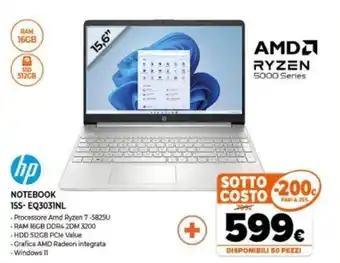 Expert HP Notebook 15S-EQ3031NL offerta
