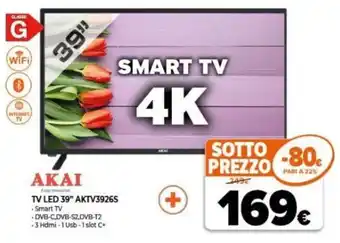 Expert Akai TV Led 39" AKTV3926S offerta