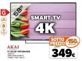 Expert Akai TV Led 58" AKTV584JWB offerta