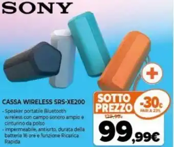 Expert Sony Cassa Wireless SRS-XE200 offerta