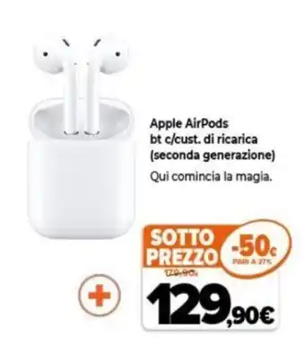 Expert Apple AirPods bt c/cust. di ricarica offerta
