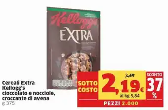 Sigma Superstore Kellogg's Cereali Extra cioccolato e nocciole, croccante di avena 375 g offerta