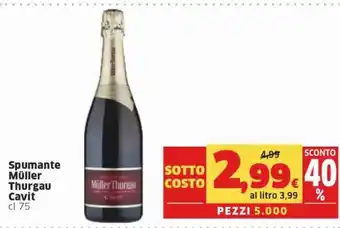 Sigma Superstore Müller Thurgau Cavit Spumante 75 cl offerta