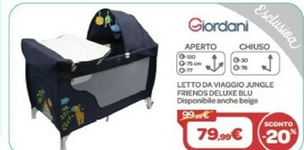 Giordani Letto Da Viaggio Jungle Friends Deluxe Blu