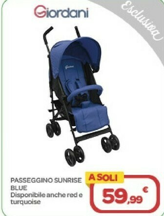 Bimbo Store Giordani Passeggino Sunrise Blue offerta