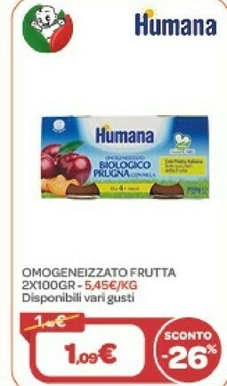 Bimbo Store Humana Omogeneizzato Frutta offerta