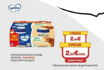 Bimbo Store Mellin Omogeneizzato Carne offerta