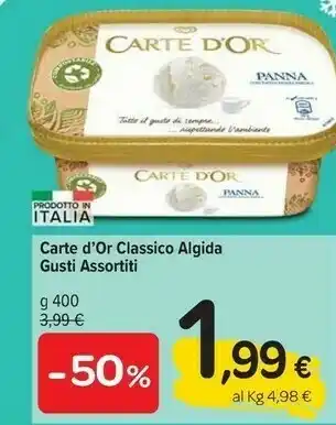 Carrefour Algida Carte D'Or Panna 400 G(ml) offerta