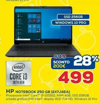 Euronics HP Notebook 250 G8 2x7j4ea offerta