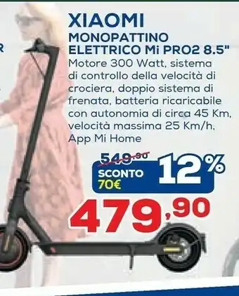 Euronics Xiaomi Monopattino Elettrico Mi Pro2 8.5 offerta