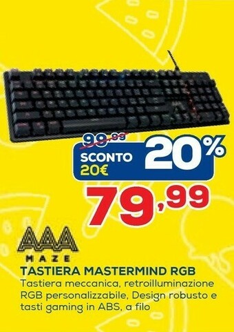 Euronics Maze Tastiera Mastermind Rgb offerta