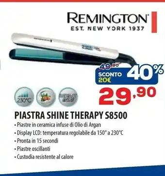 Euronics Remington S8500 Piastra Shine Therapy LCD offerta