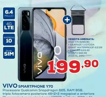 Euronics Vivo Smartphone Y70 Display 6.4''RAM 8BG Memoria Interna 128GB offerta