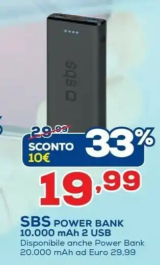 Euronics Sbs Power Bank Pocket Da 10000 MAh offerta