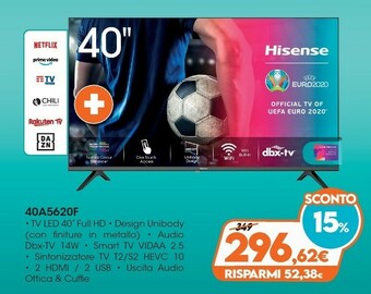 Expert Hisense 40A5620F offerta