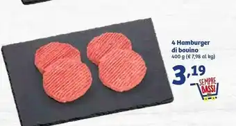 In'S Mercato Valtenera Val Tenera 4 Hamburger Di Bovino 400 G offerta