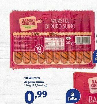In'S Mercato Sapori genuini 10 Wurstel Di Puro Suino 250 G offerta