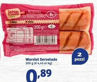 In'S Mercato Sapori genuini Wurstel Servelade 200 G offerta