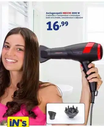 In'S Mercato Necchi Asciugacapelli 2000 W offerta