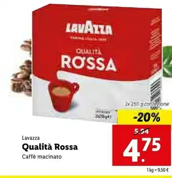 Lidl Lavazza Caffe Macinato Qualita Rossa offerta