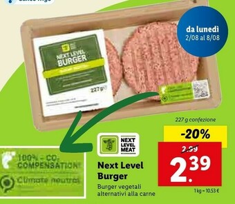 Lidl Next Level Burger offerta