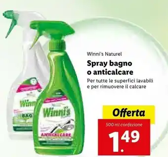 Lidl Winni's Naturel Spray Bagno O Anticalcare offerta