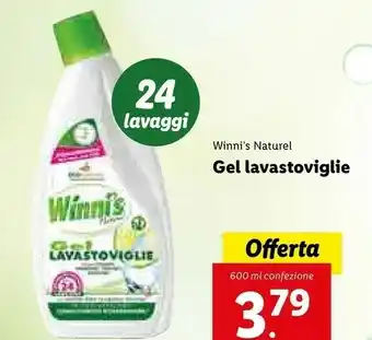 Lidl Winni;'s Naturel Gel Lavastoviglie offerta