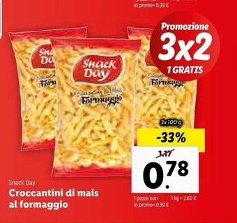 Lidl Snack day Croccantino Di Mais Al Formaggio 100 G(ml) offerta