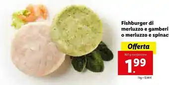 Lidl Fishburger Di Merluzzo E Gamberi O Merluzzo E Spinaci offerta