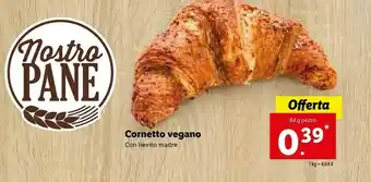 Lidl Cornetto Vegano Con Lievito Madre offerta