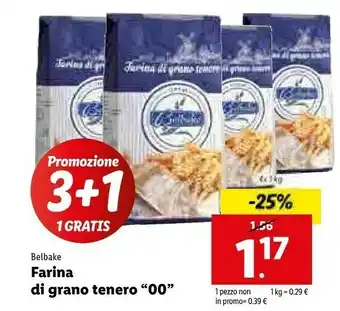 Lidl Belbake - Farina Di Grano Tenero Tipo 0 1000 G(ml) offerta