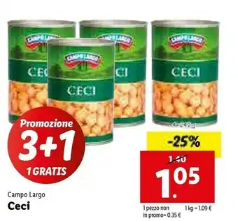 Lidl Campo Largo - Ceci Lessati 240 G(ml) offerta