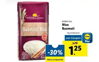 Lidl Golden Sun - Basmati Rice 1000 G(ml) offerta