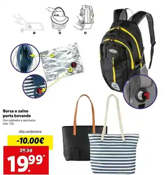 Lidl Borsa O Zaino Porta Bevande offerta