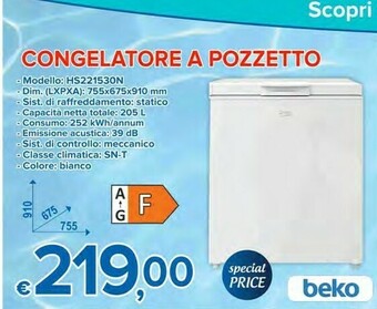 MD Discount Scopri HS221530N Congelatore A Pozzetto Modello offerta