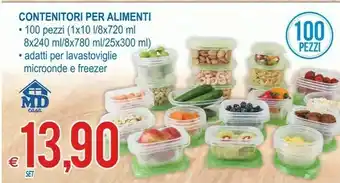 MD Discount MD Contenitori Per Alimenti 100 Pezzi offerta